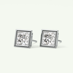 1 TCW Princess Bezel Lab-Grown Diamond Stud Earrings 17