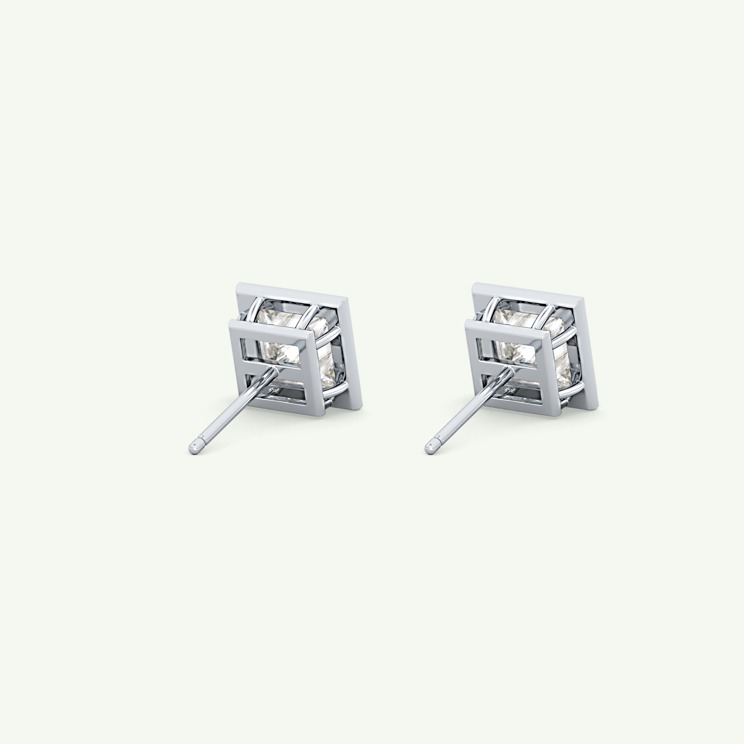 1 TCW Princess Bezel Lab-Grown Diamond Stud Earrings 19
