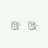 1 TCW Princess Bezel Lab-Grown Diamond Stud Earrings 20