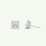 1 TCW Princess Bezel Lab-Grown Diamond Stud Earrings 21