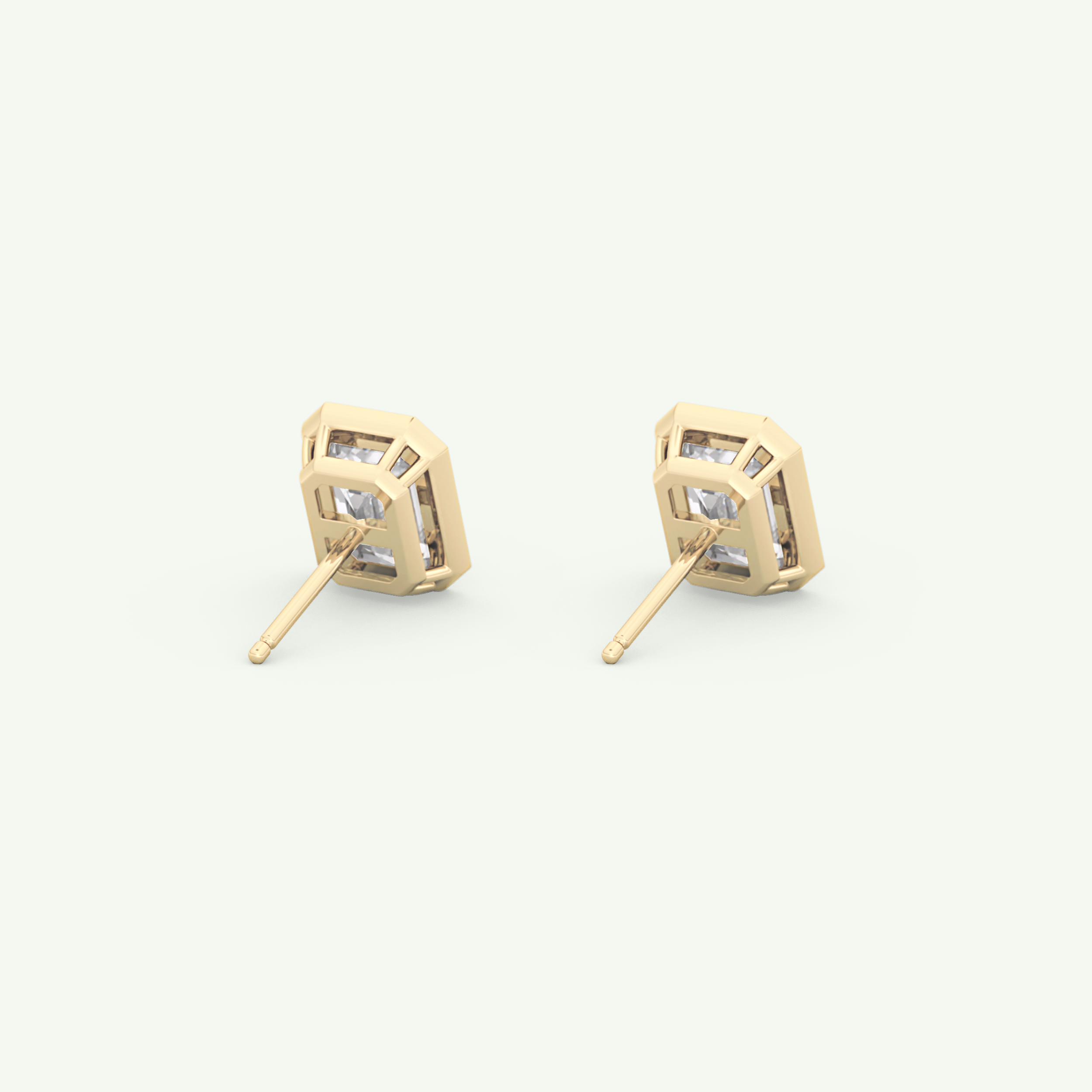 1 TCW Emerald Bezel Lab-Grown Diamond Stud Earrings 5