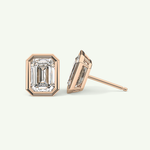 1 TCW Emerald Bezel Lab-Grown Diamond Stud Earrings 11