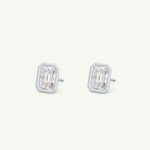1 TCW Emerald Bezel Lab-Grown Diamond Stud Earrings 20