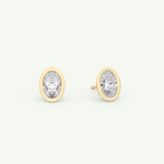1 TCW Oval Bezel Lab-Grown Diamond Stud Earrings 1