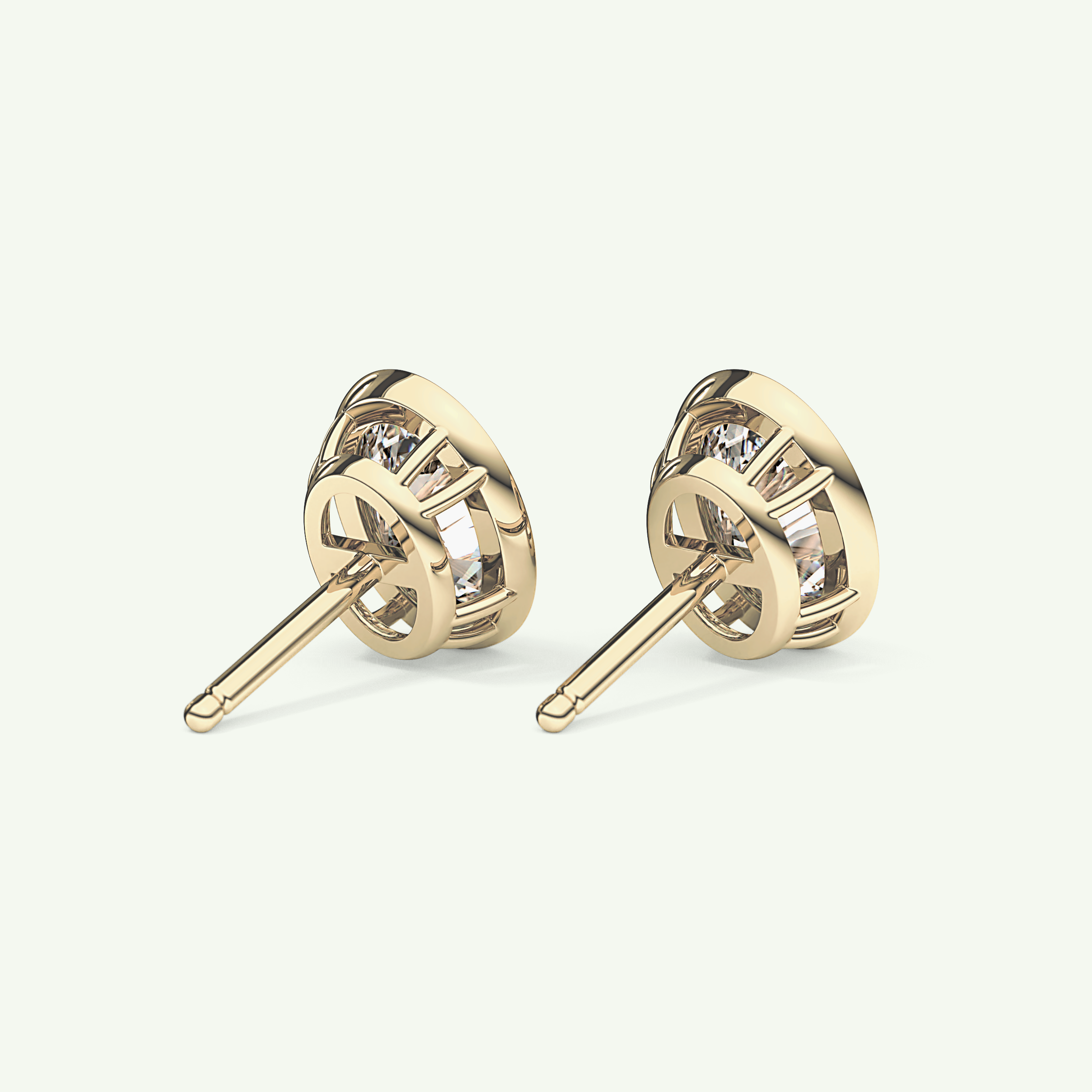 1 TCW Oval Bezel Lab-Grown Diamond Stud Earrings 2