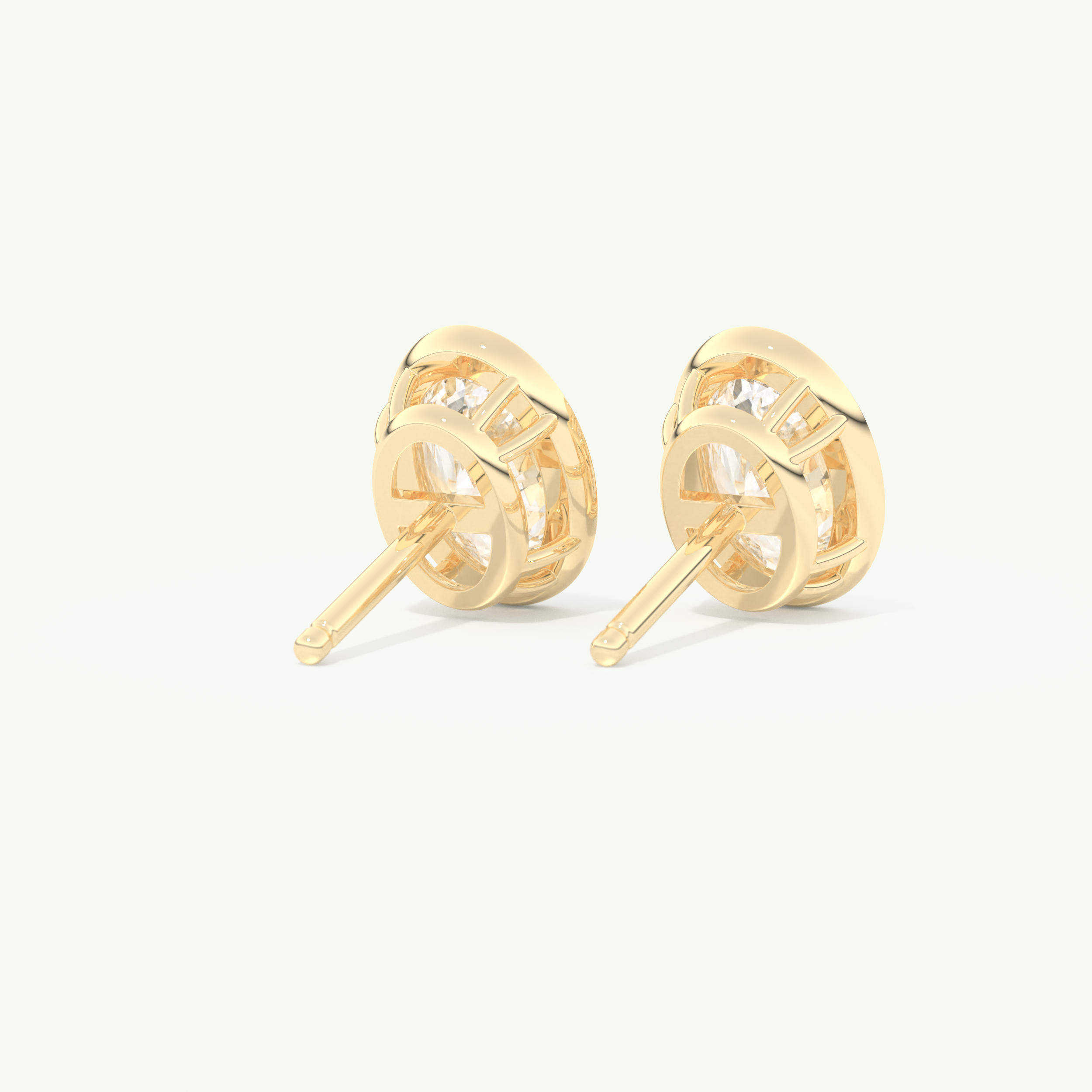 1 TCW Oval Cut Moissanite Bezel Stud Earrings in Gold