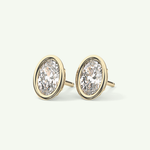 1 TCW Oval Bezel Lab-Grown Diamond Stud Earrings 3