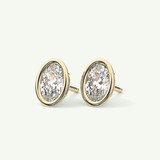 1 TCW Oval Bezel Lab-Grown Diamond Stud Earrings 3