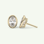 1 TCW Oval Bezel Lab-Grown Diamond Stud Earrings 4