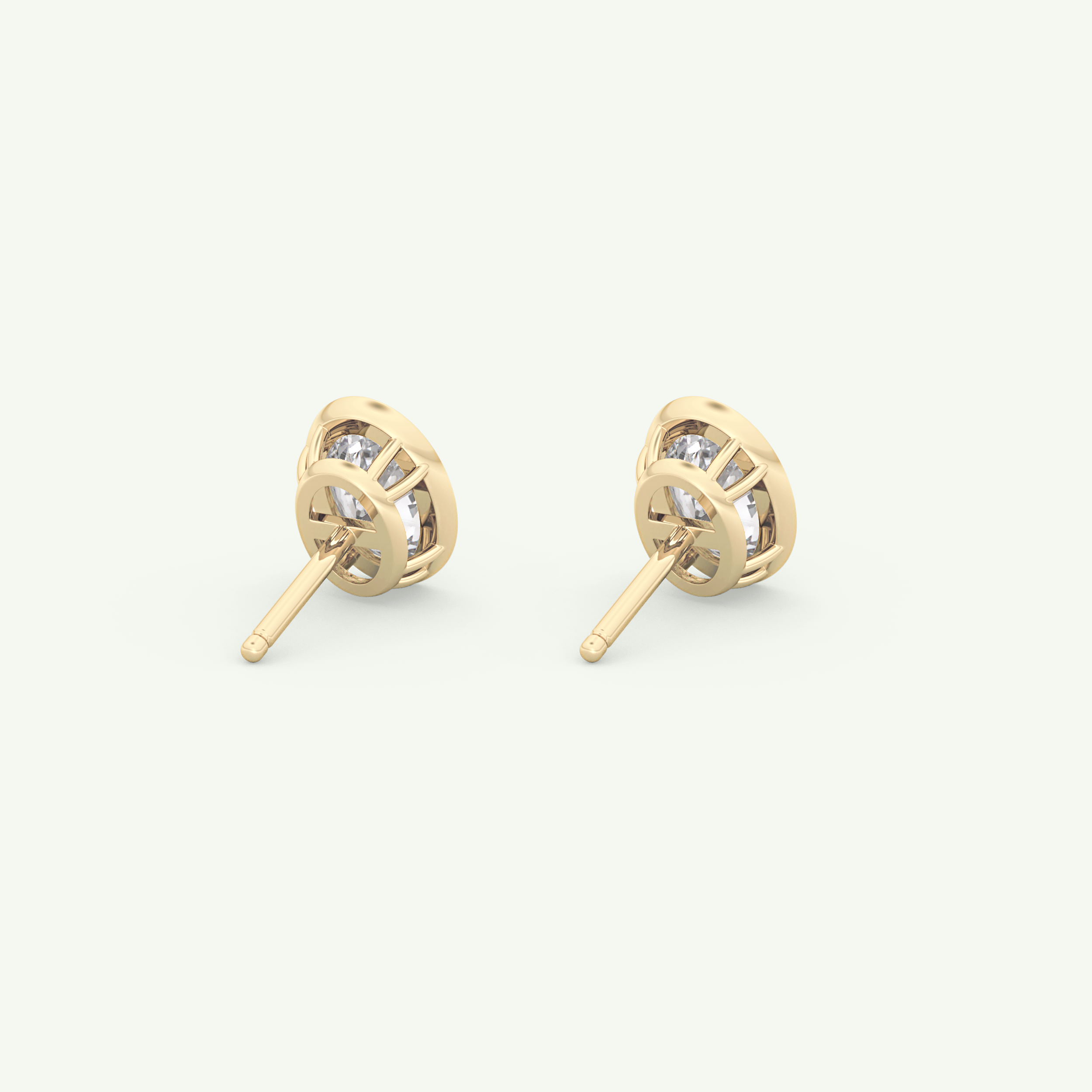 1 TCW Oval Bezel Lab-Grown Diamond Stud Earrings 5