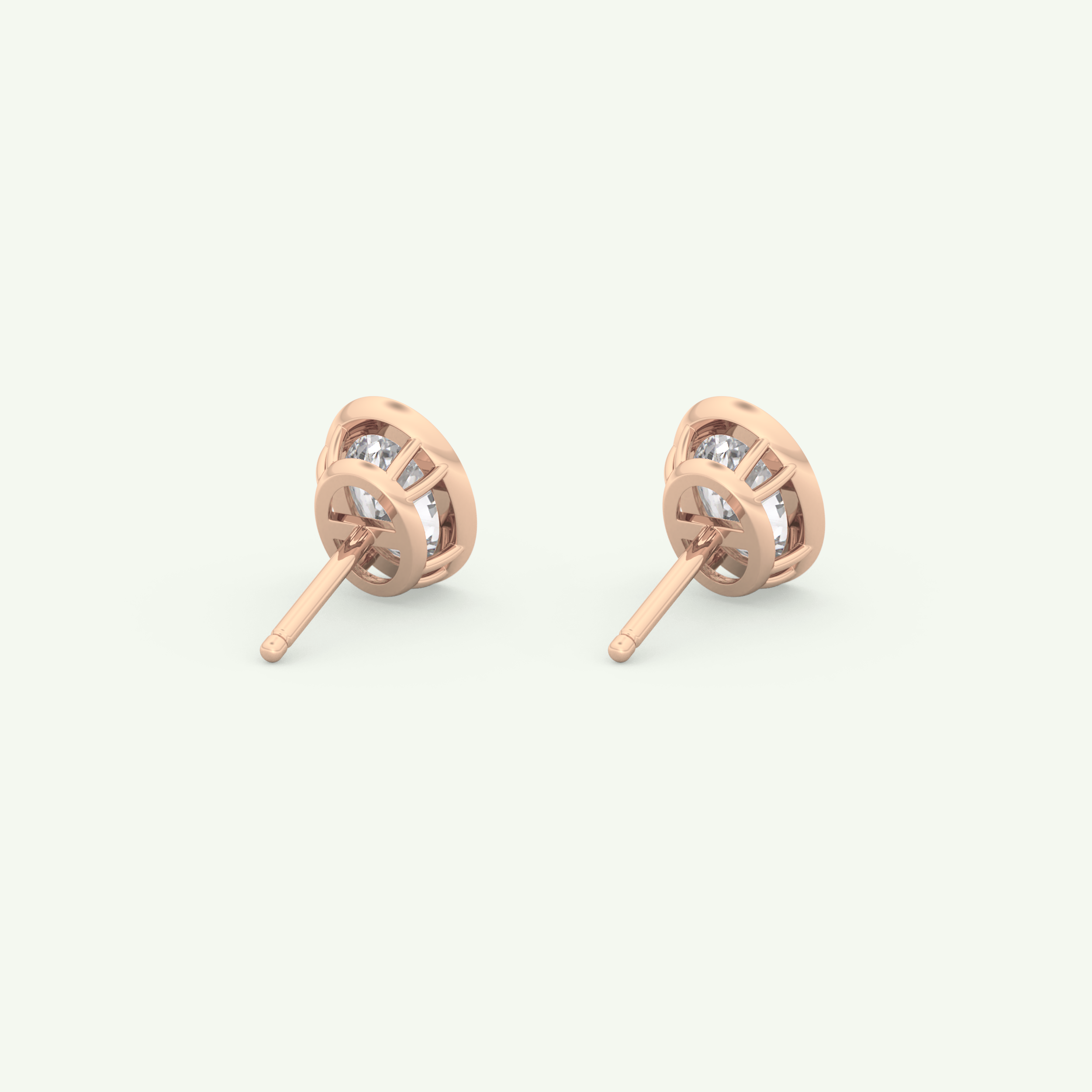 1 TCW Oval Bezel Lab-Grown Diamond Stud Earrings 12