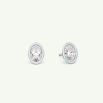 1 TCW Oval Bezel Lab-Grown Diamond Stud Earrings 15
