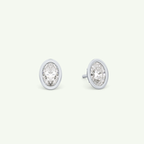 1 TCW Oval Bezel Lab-Grown Diamond Stud Earrings 15