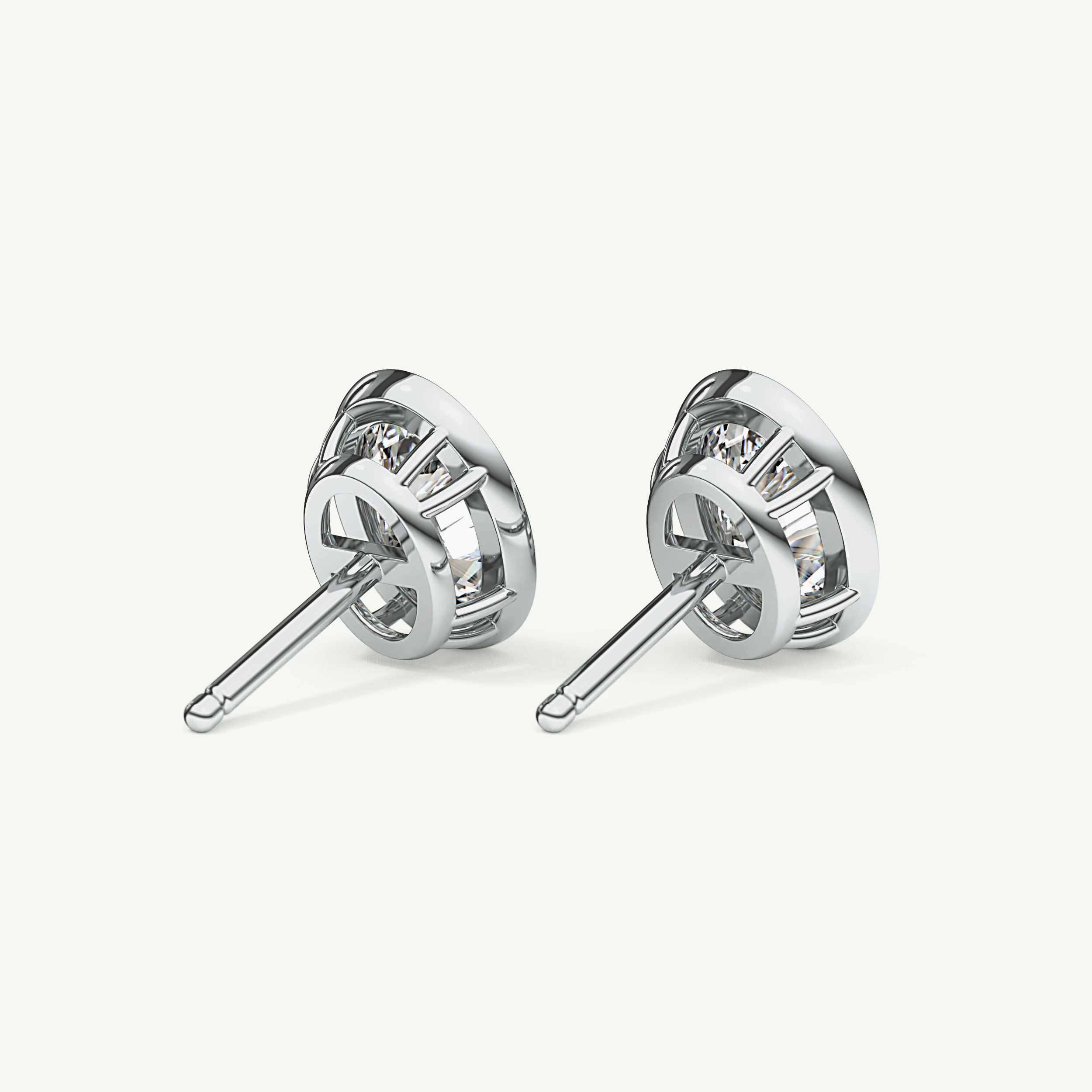 1 TCW Oval Bezel Lab-Grown Diamond Stud Earrings 16