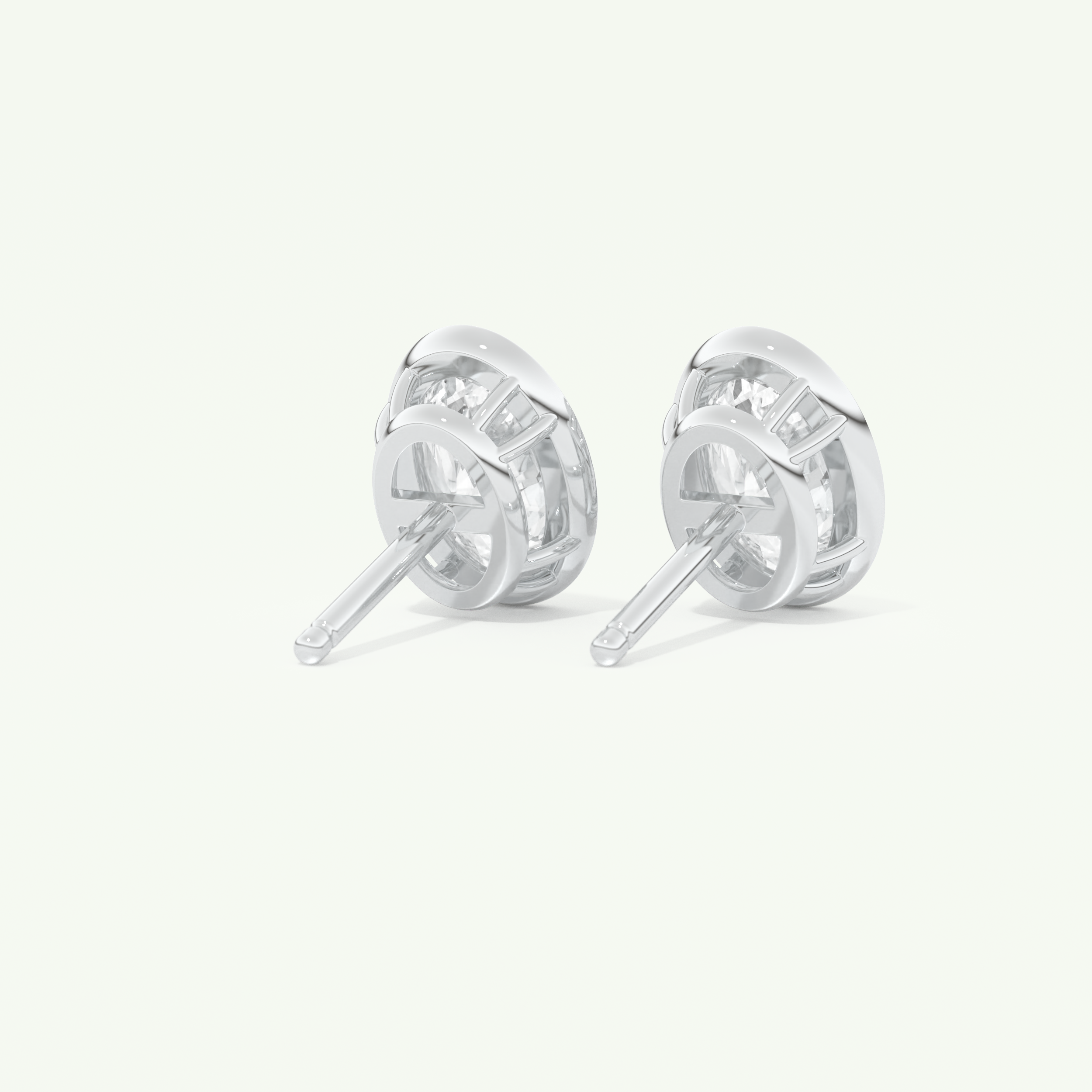 1 TCW Oval Cut Moissanite Bezel Stud Earrings in Gold