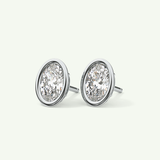 1 TCW Oval Bezel Lab-Grown Diamond Stud Earrings 17