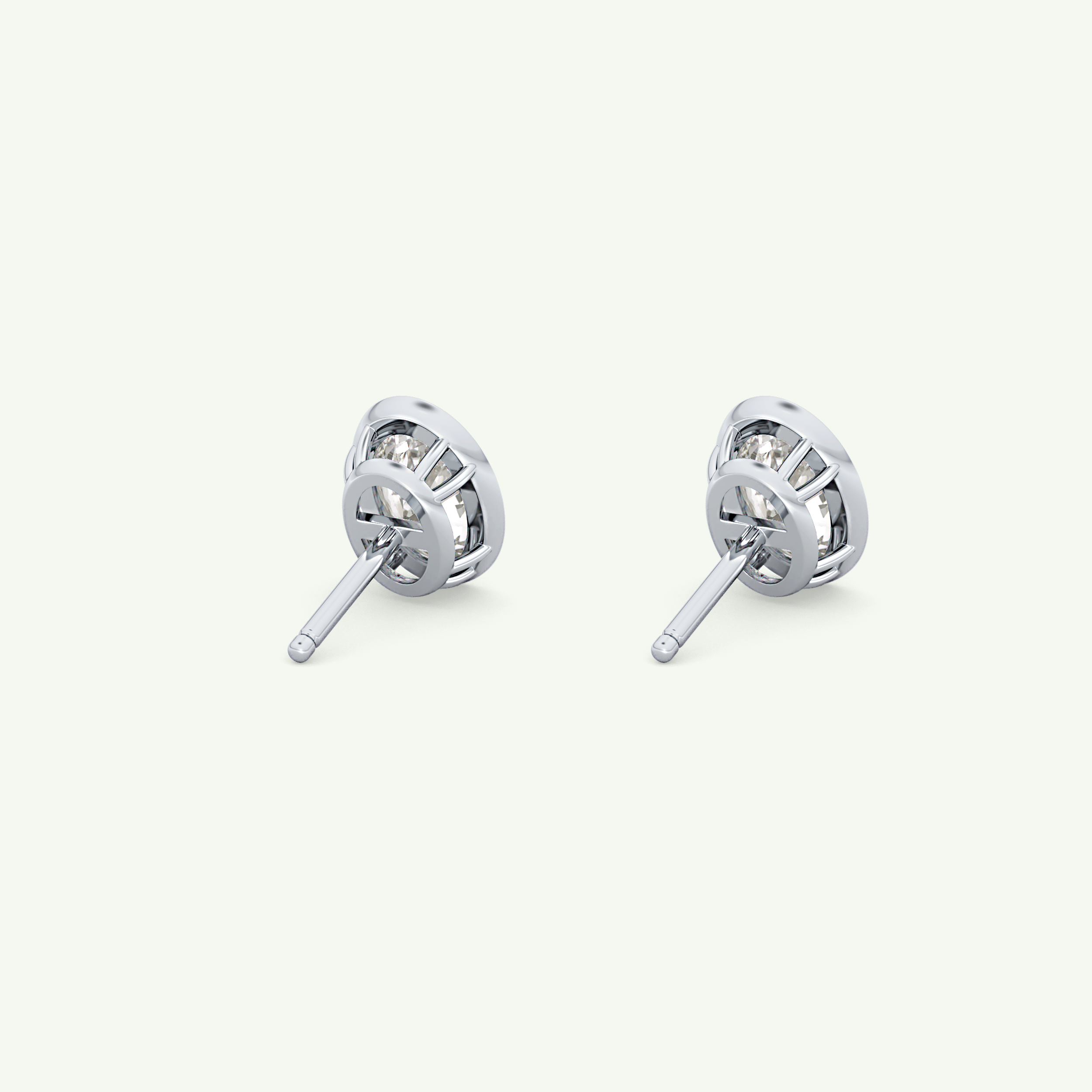 1 TCW Oval Bezel Lab-Grown Diamond Stud Earrings 19