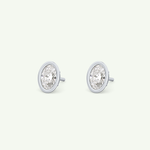 1 TCW Oval Bezel Lab-Grown Diamond Stud Earrings 20