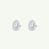 1 TCW Oval Bezel Lab-Grown Diamond Stud Earrings 20