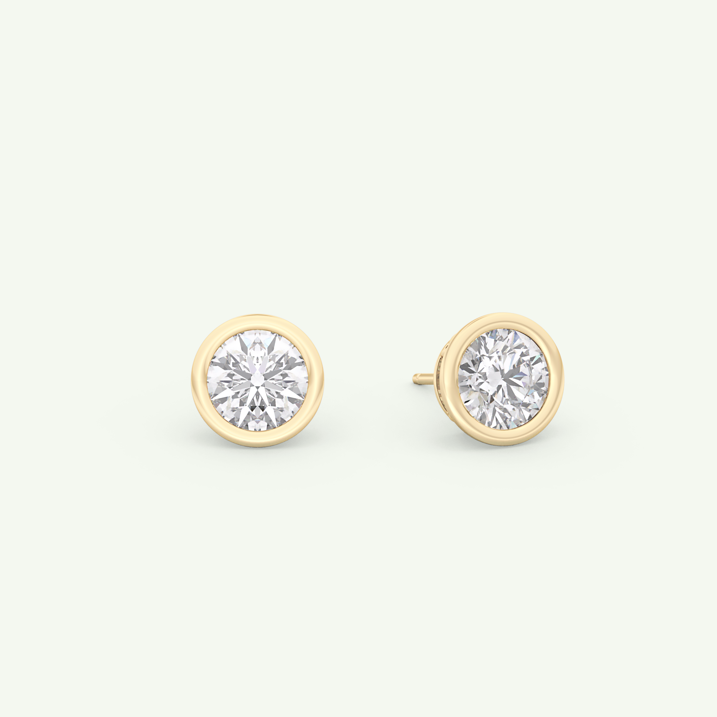 1 TCW Round Bezel Lab-Grown Diamond Stud Earrings 1