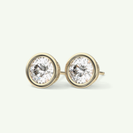 1 TCW Round Bezel Lab-Grown Diamond Stud Earrings 3