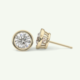1 TCW Round Bezel Lab-Grown Diamond Stud Earrings 4