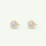 1 TCW Round Bezel Lab-Grown Diamond Stud Earrings 6