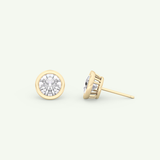 1 TCW Round Bezel Lab-Grown Diamond Stud Earrings 7
