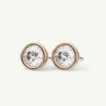 1 TCW Round Bezel Lab-Grown Diamond Stud Earrings 10