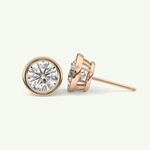 1 TCW Round Bezel Lab-Grown Diamond Stud Earrings 11