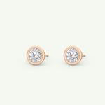 1 TCW Round Bezel Lab-Grown Diamond Stud Earrings 13