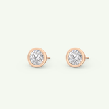 1 TCW Round Bezel Lab-Grown Diamond Stud Earrings 13