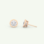 1 TCW Round Bezel Lab-Grown Diamond Stud Earrings 14