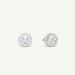 1 TCW Round Bezel Lab-Grown Diamond Stud Earrings 15