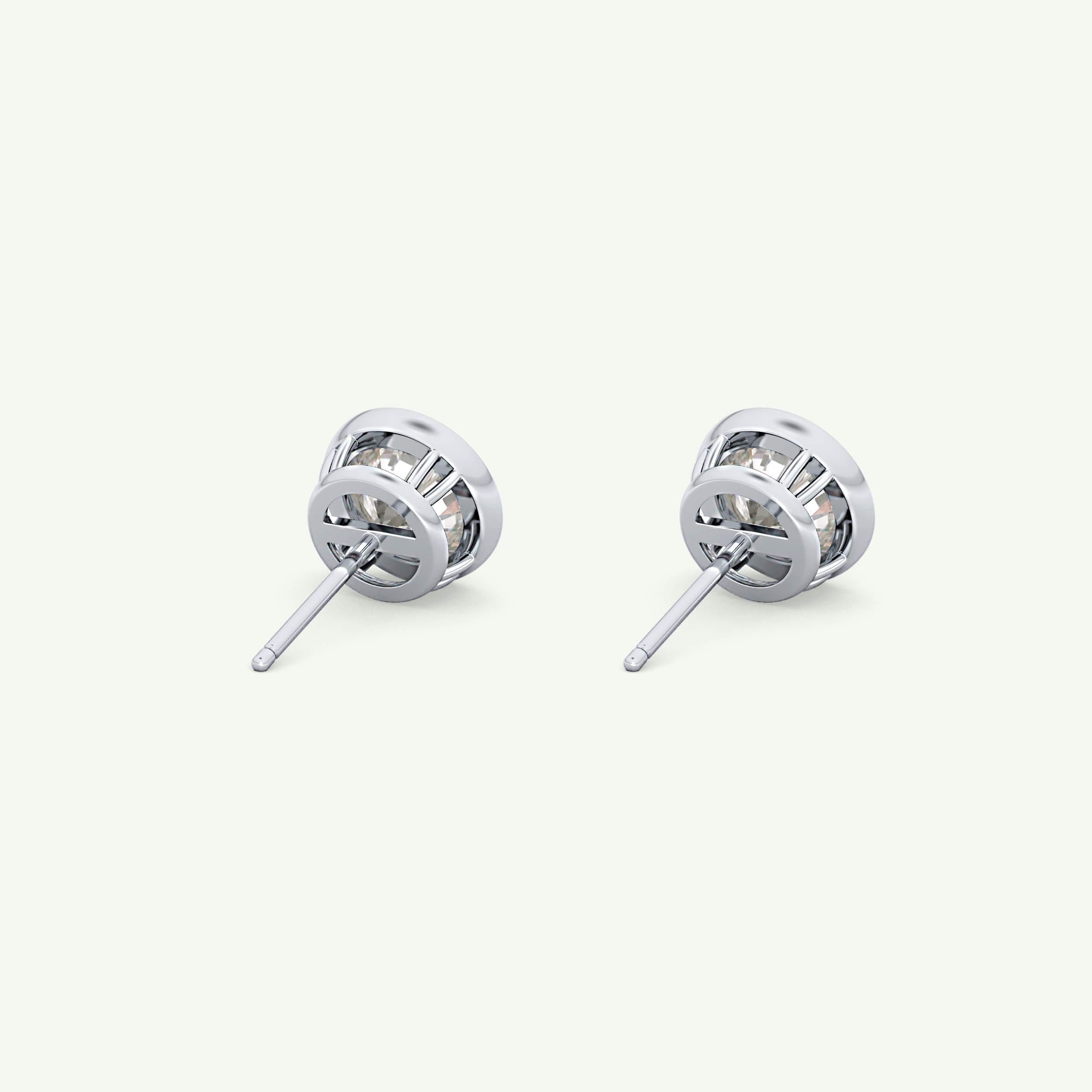1 TCW Round Bezel Lab-Grown Diamond Stud Earrings 19