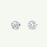 1 TCW Round Bezel Lab-Grown Diamond Stud Earrings 20