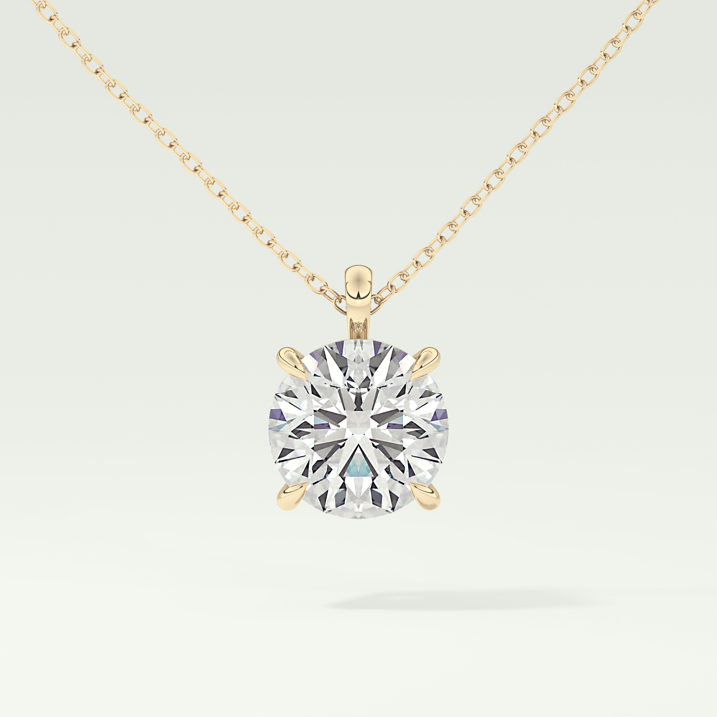 Elegant 2 CT Round Lab-Grown Diamond Solitaire Necklace