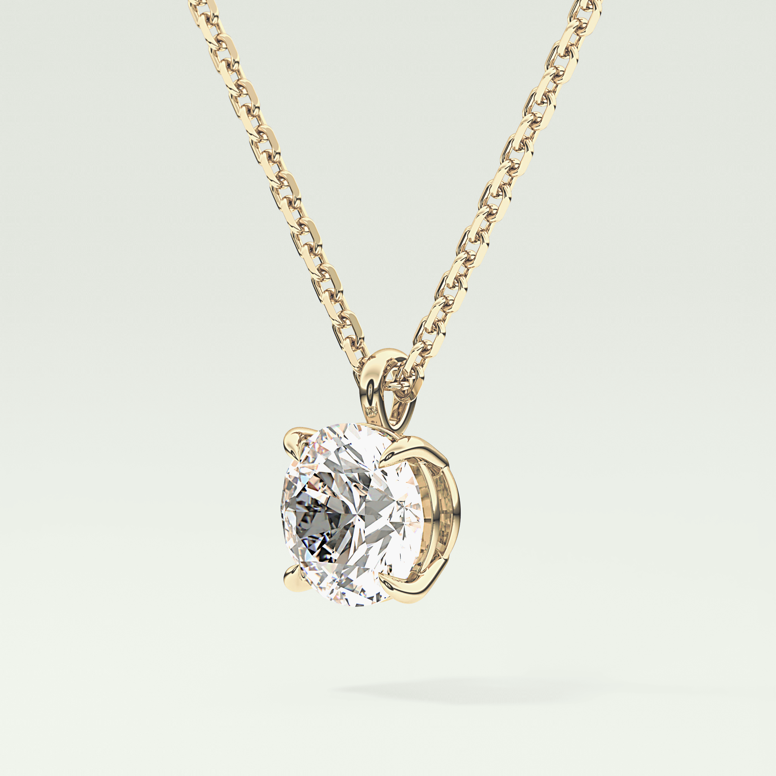 Elegant 2 CT Round Lab-Grown Diamond Solitaire Necklace