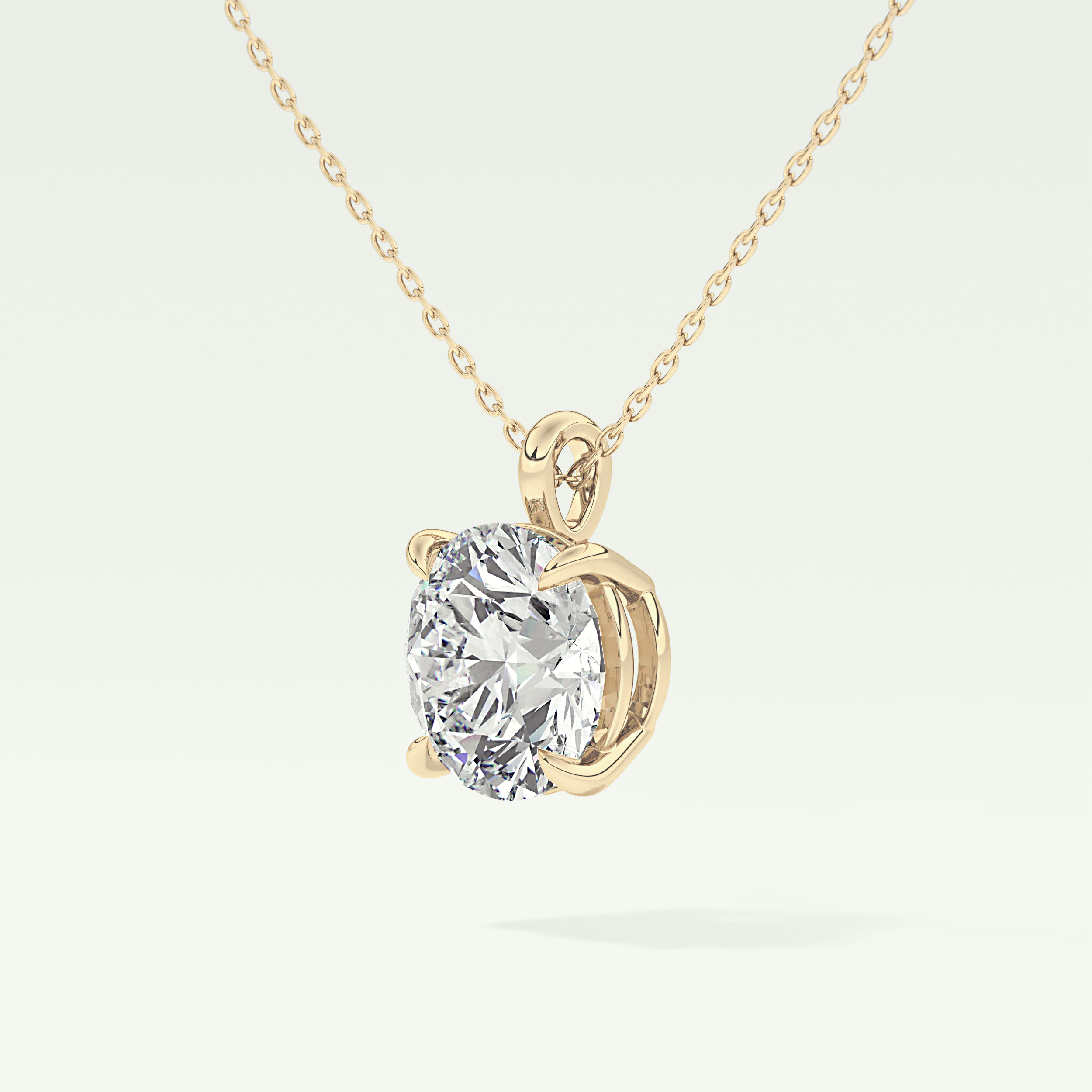 Elegant 2 CT Round Lab-Grown Diamond Solitaire Necklace
