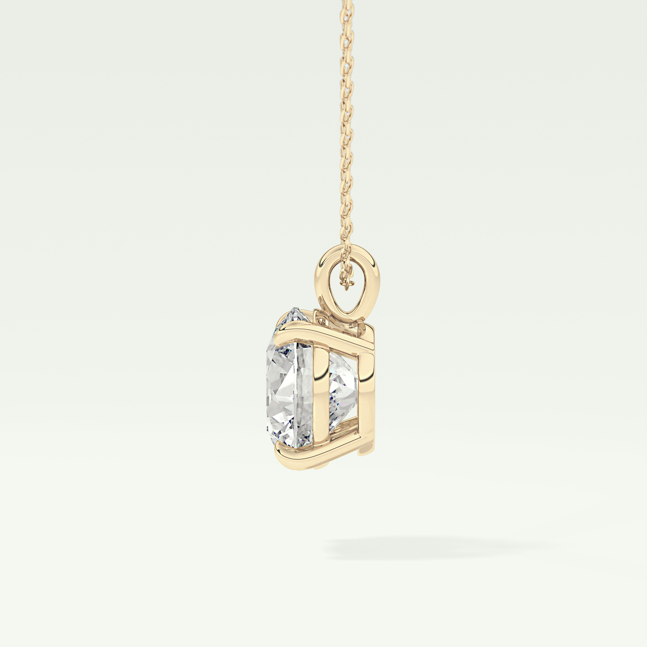 Elegant 2 CT Round Lab-Grown Diamond Solitaire Necklace