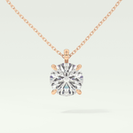 Elegant 2 CT Round Lab-Grown Diamond Solitaire Necklace