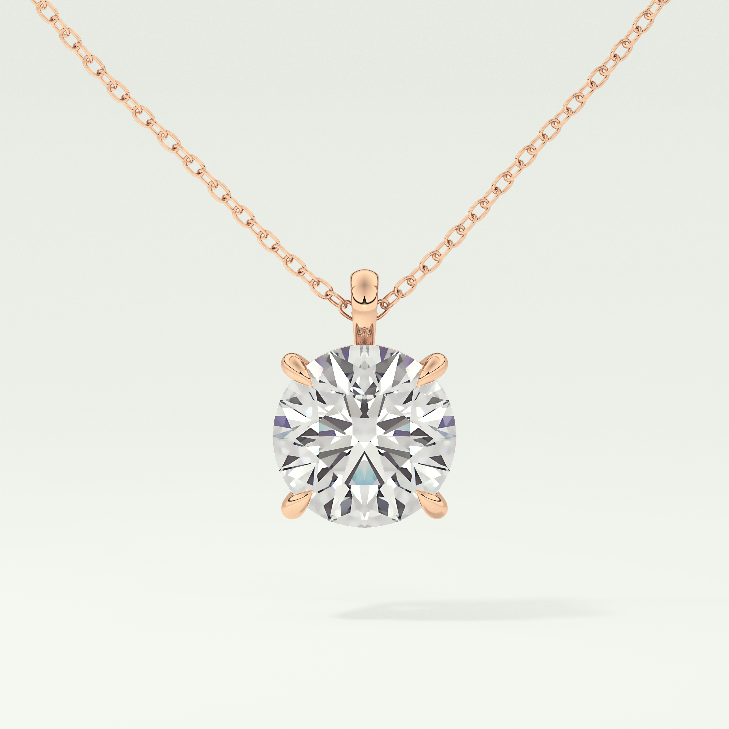 Elegant 2 CT Round Lab-Grown Diamond Solitaire Necklace