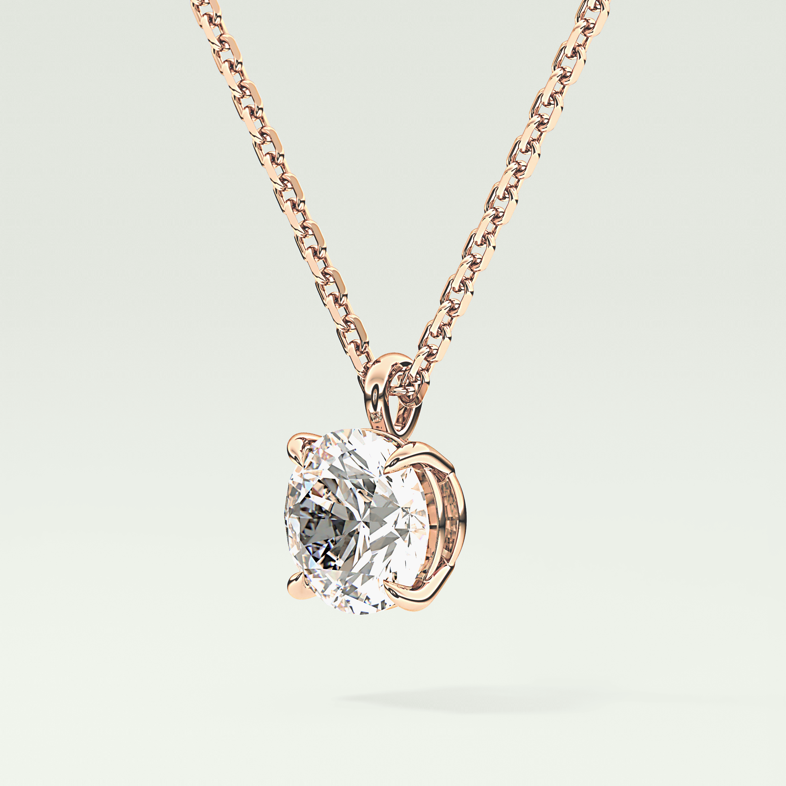 Elegant 2 CT Round Lab-Grown Diamond Solitaire Necklace