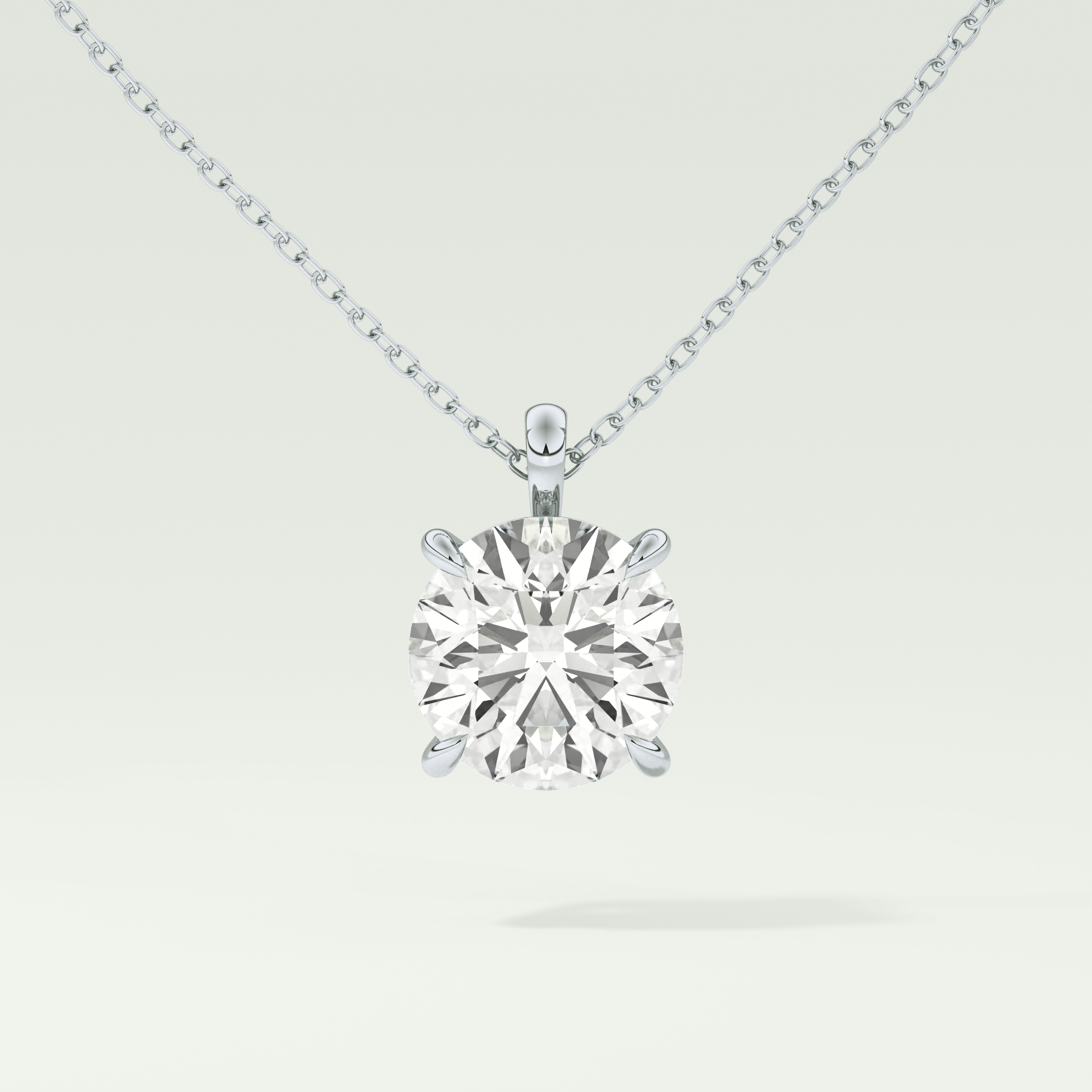 Elegant 2 CT Round Lab-Grown Diamond Solitaire Necklace