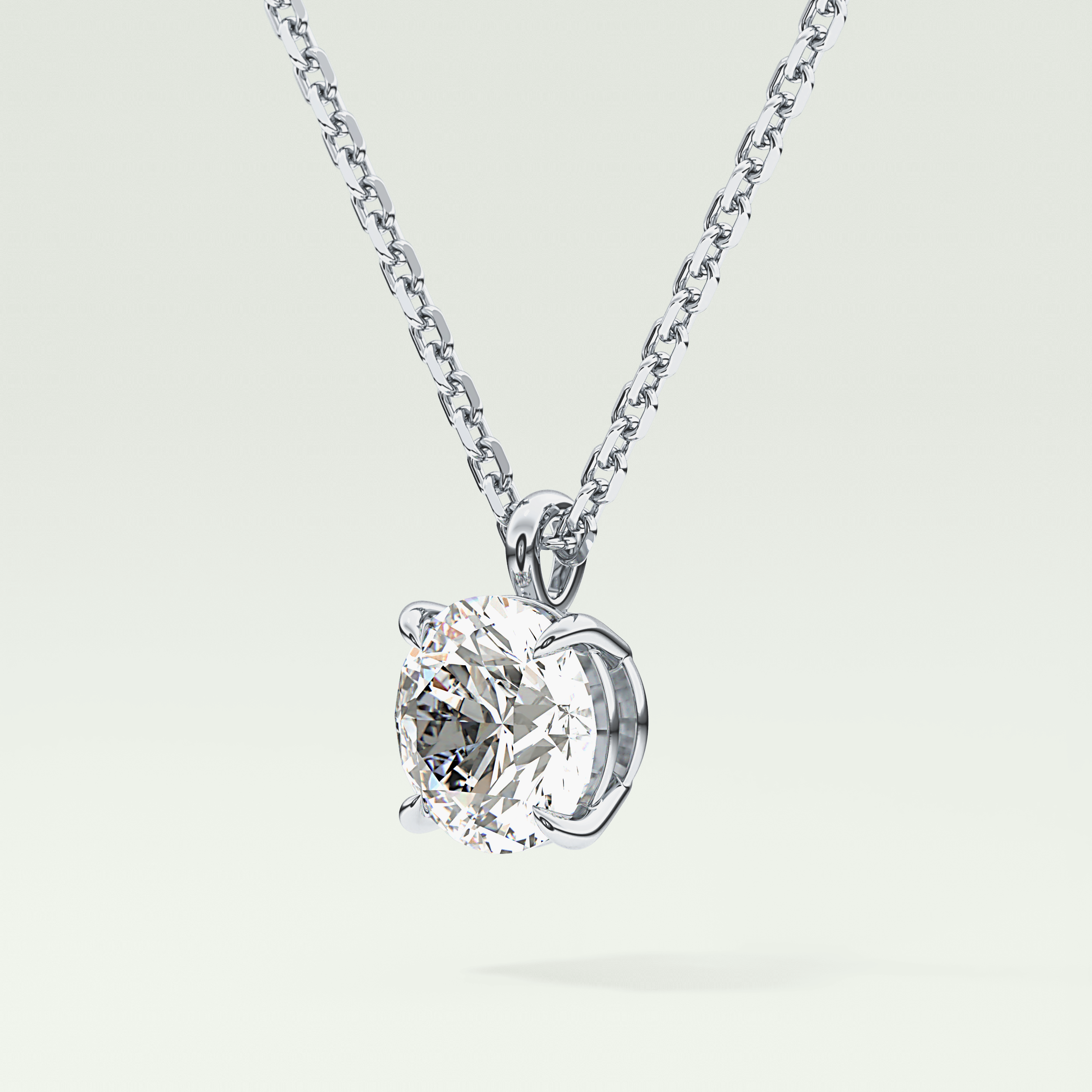 Elegant 2 CT Round Lab-Grown Diamond Solitaire Necklace