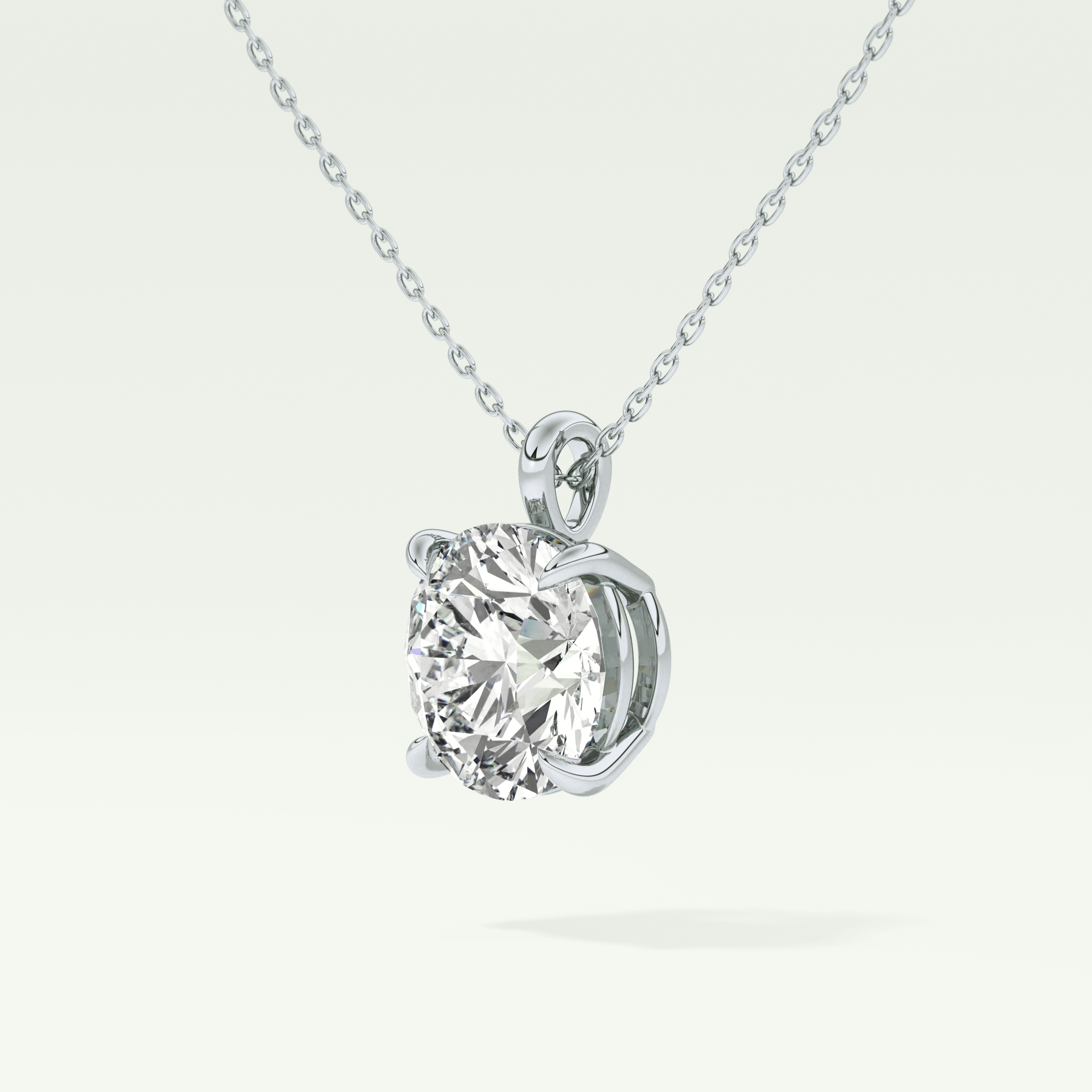 Elegant 2 CT Round Lab-Grown Diamond Solitaire Necklace