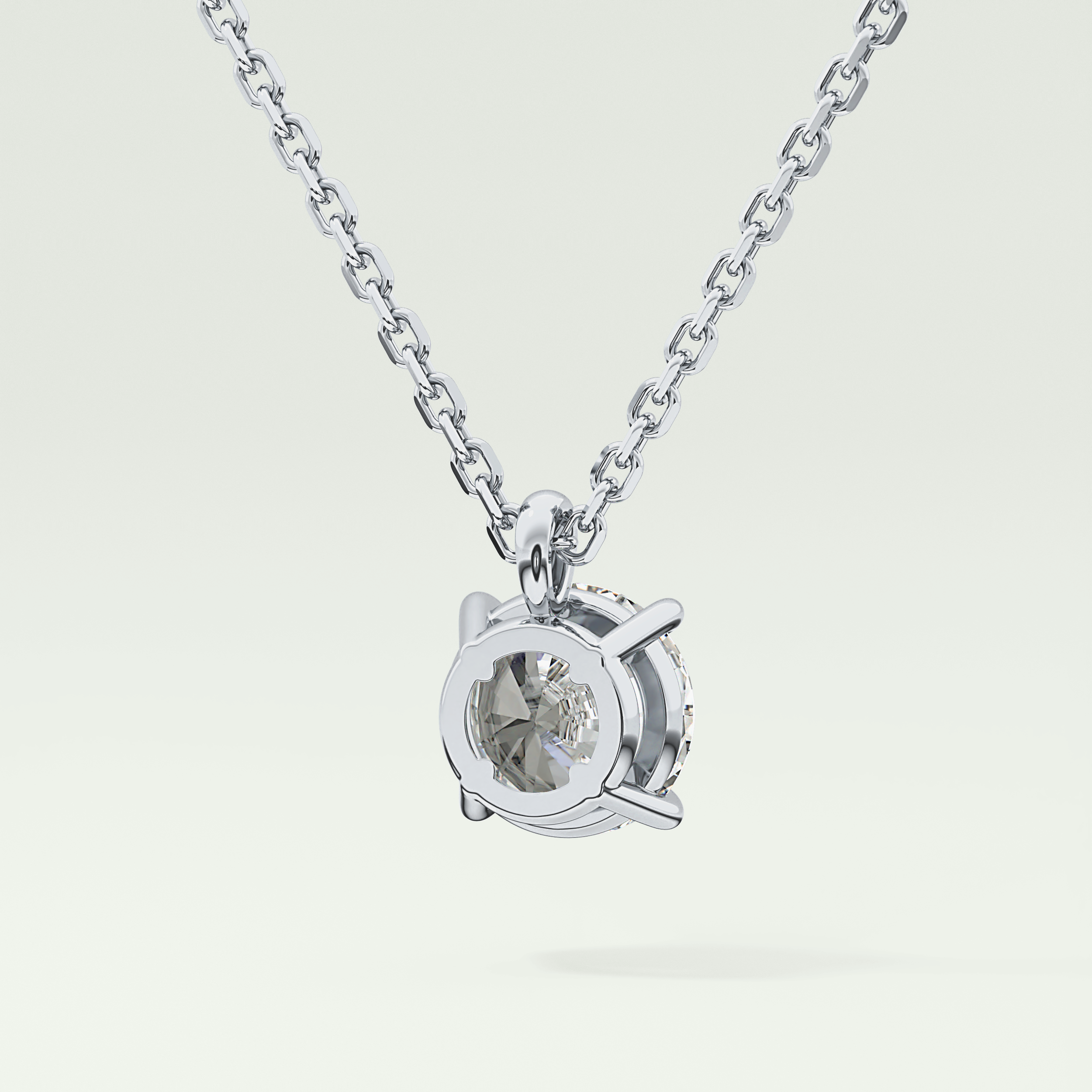 Elegant 2 CT Round Lab-Grown Diamond Solitaire Necklace