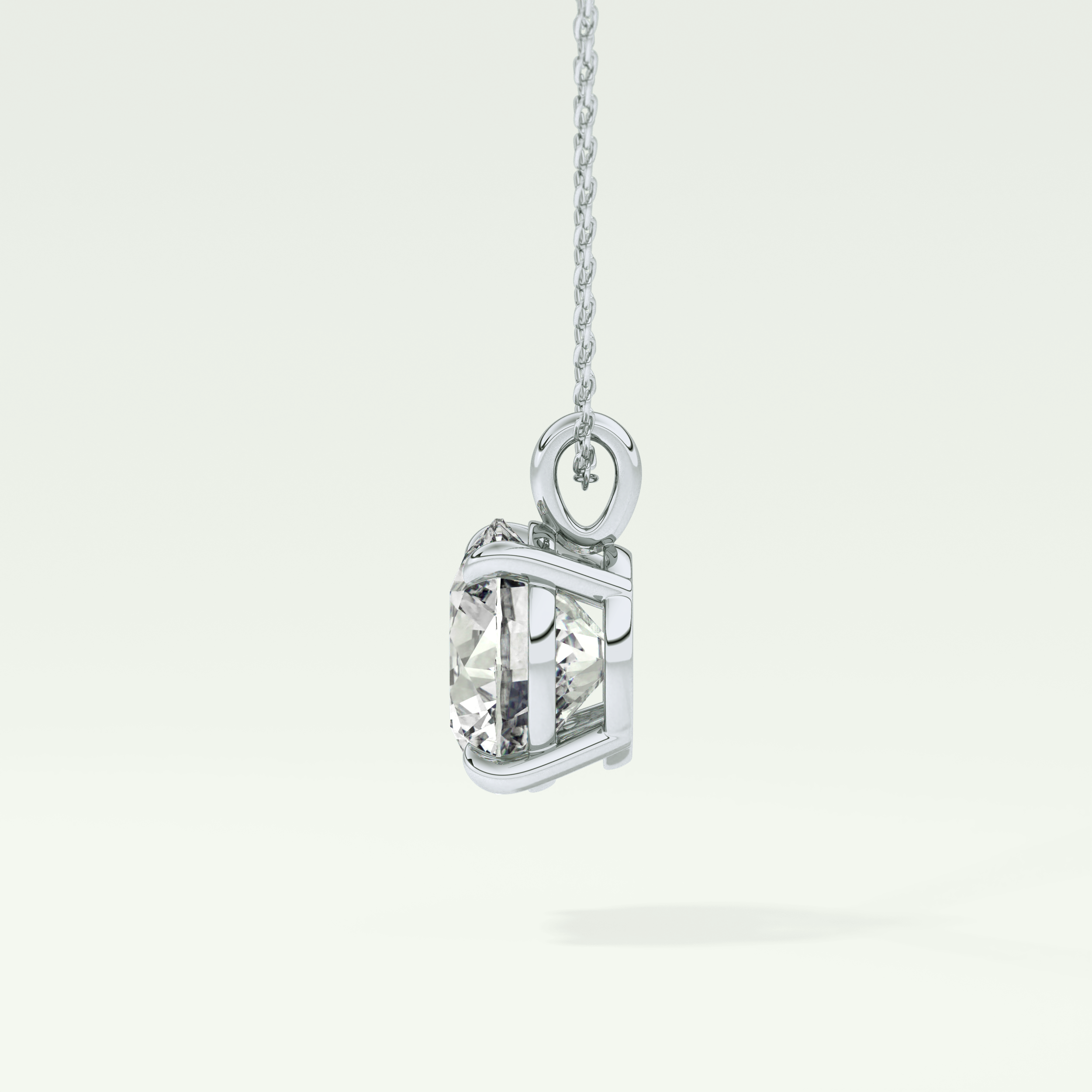 Elegant 2 CT Round Lab-Grown Diamond Solitaire Necklace