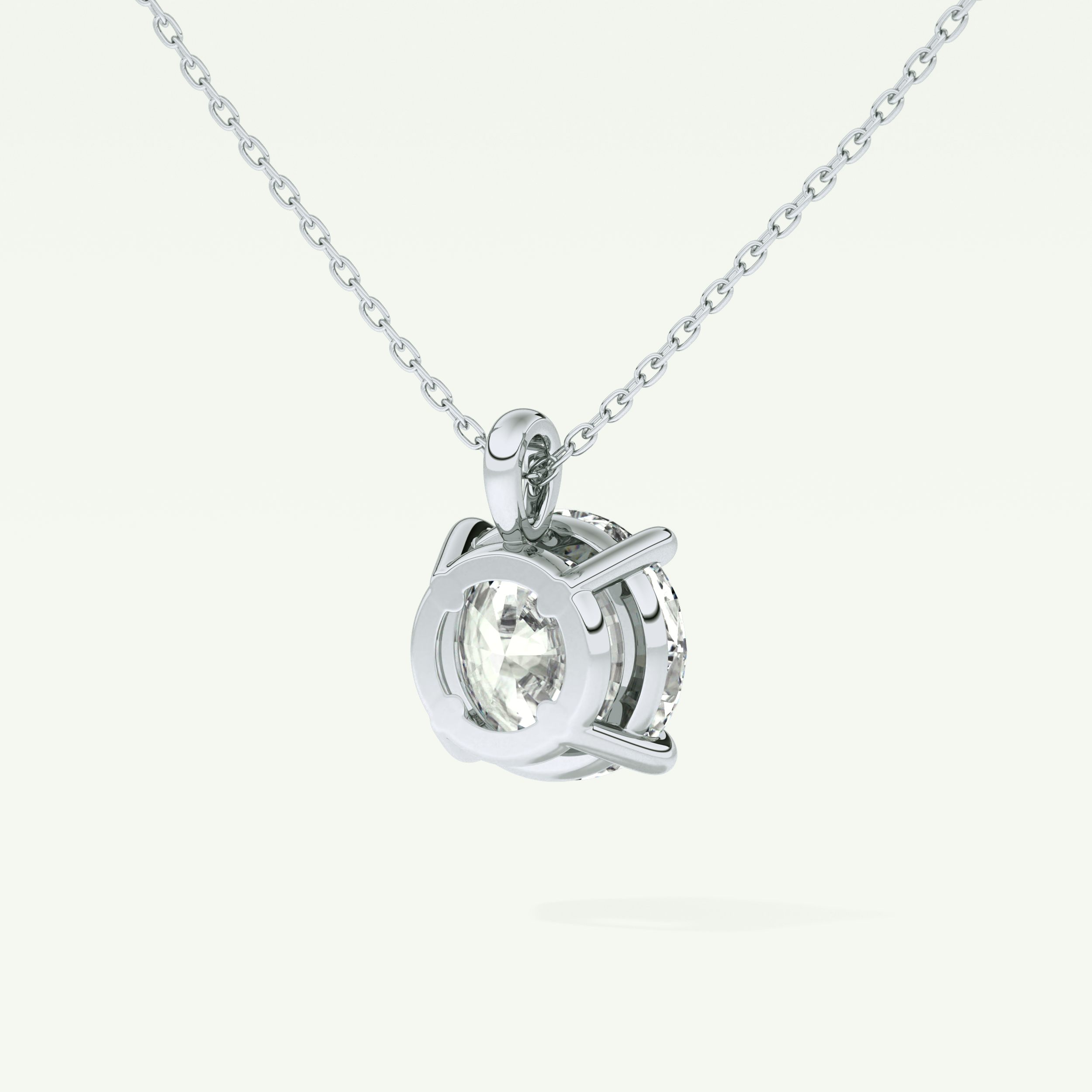 Elegant 2 CT Round Lab-Grown Diamond Solitaire Necklace
