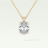 Elegant 2 CT Oval Lab-Grown Diamond Solitaire Necklace